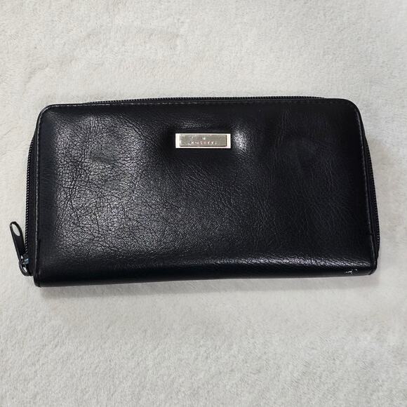 Rosetti Black Faux Leather Zippered Wallet - Picture 1 of 8